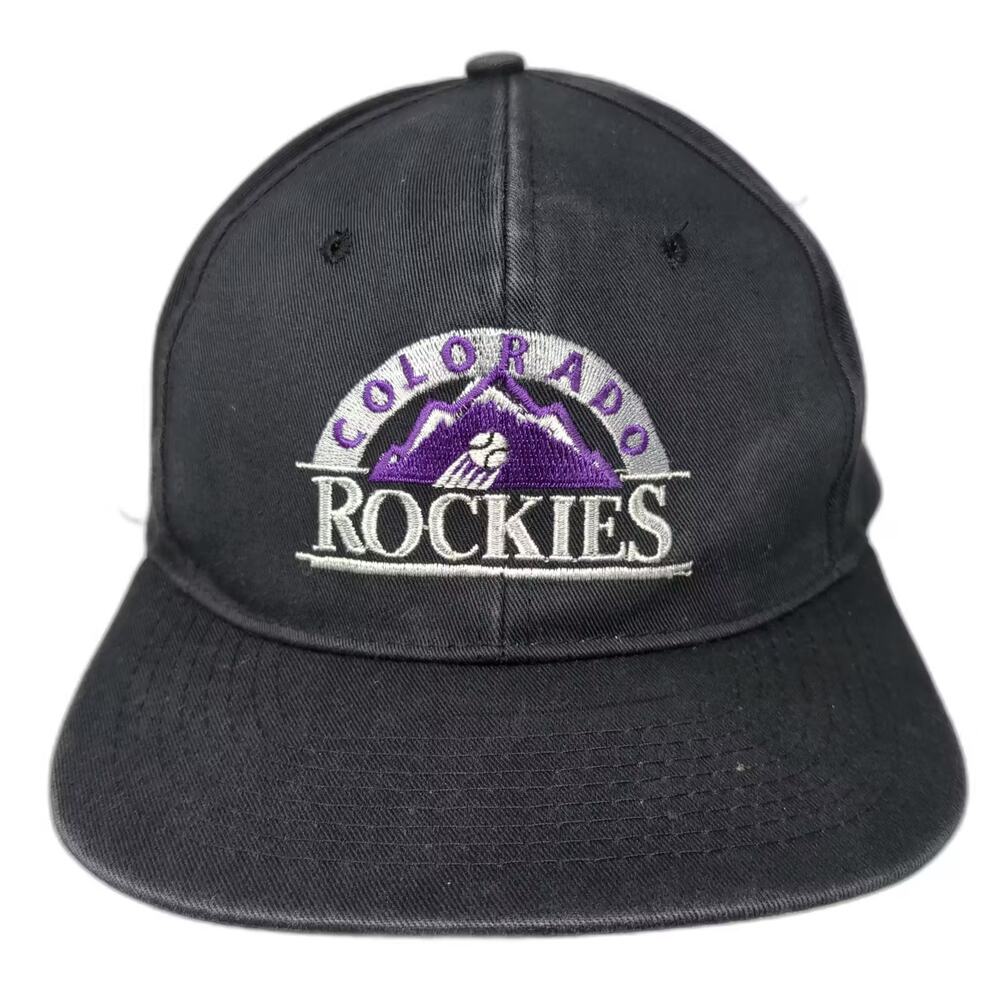 Colorado Rockies MLB Pearson Snapback Black Hat One Size Cotton Embroidered Logo